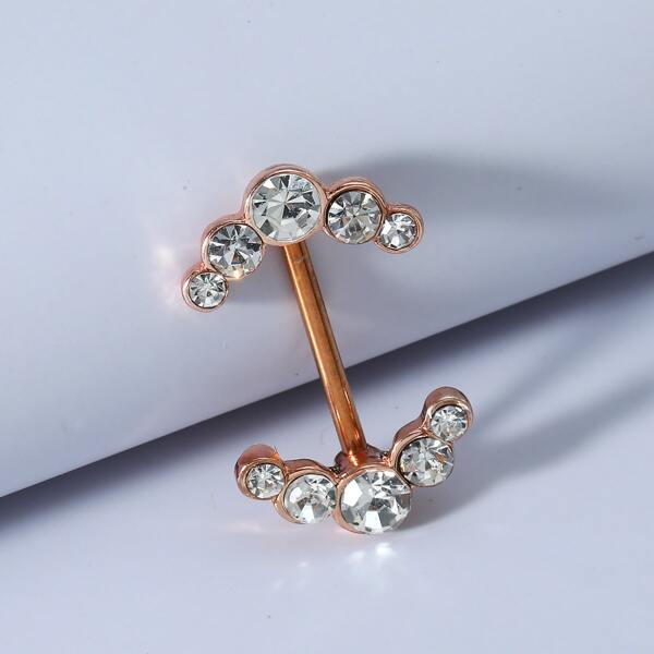 

Rhinestone Decor Nipple Ring, Rose gold
