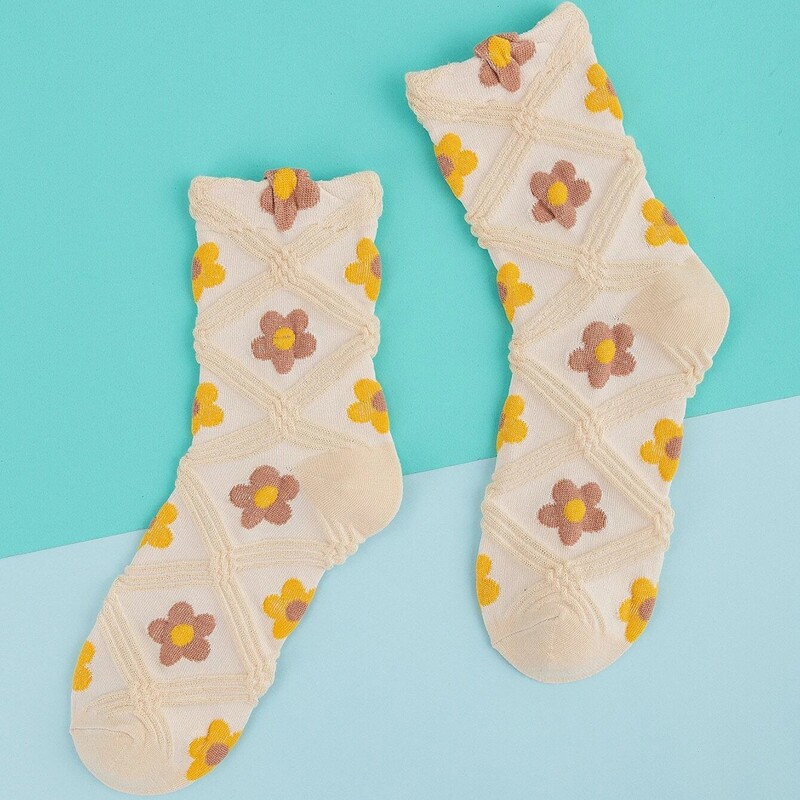 

Floral Crew Socks, Multicolor