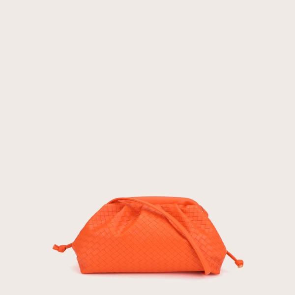 

Woven Pattern Crossbody Bag, Orange