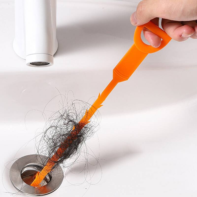 

2pcs Pipe Sewer Clean Hook, Orange