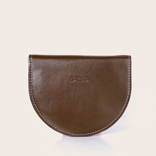 

Semicircle Fold Over Purse, Coffee brown