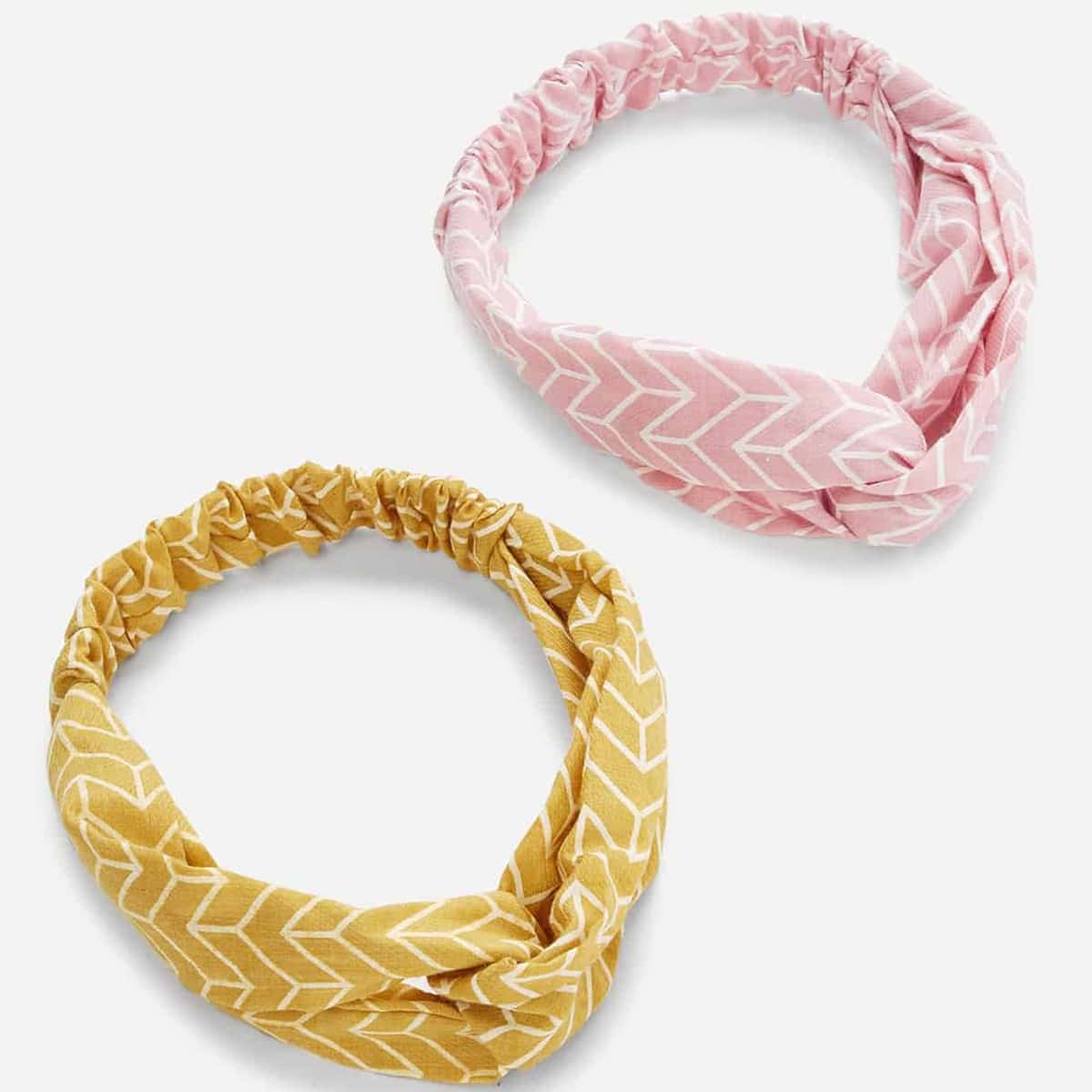 

2pcs Chevron Twist Headband, Multicolor
