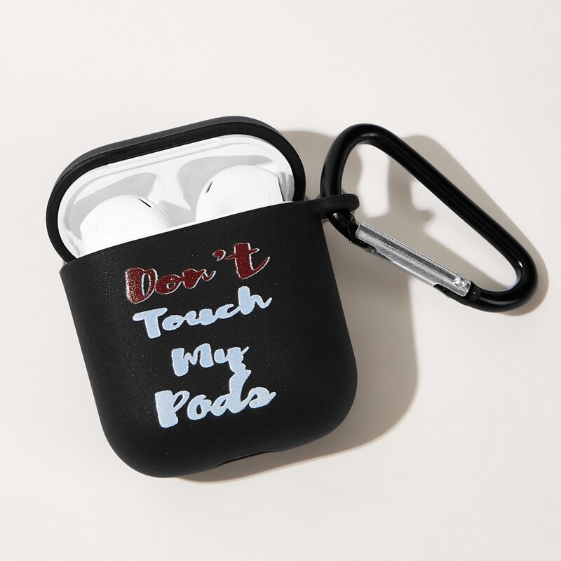 

Slogan Graphic AirPods Case, Black