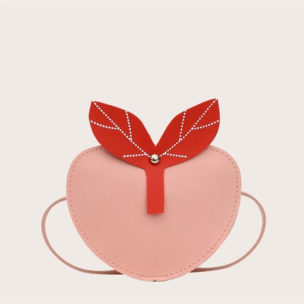 

Girls Cartoon Shaped Color Block Crossbody Bag, Pink