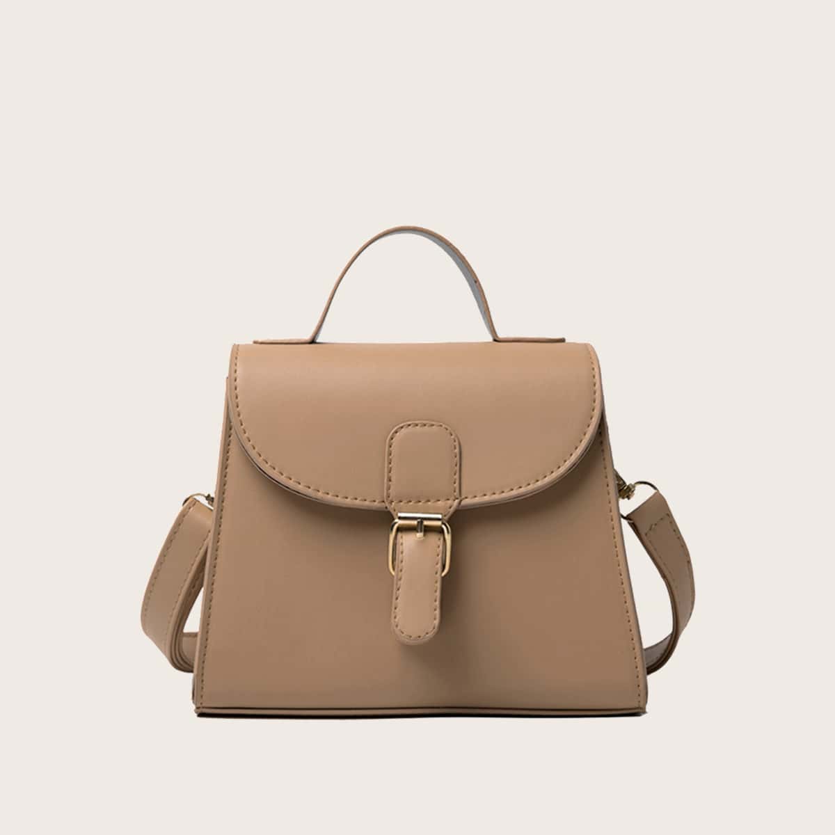 

Buckle Satchel Bag, Khaki