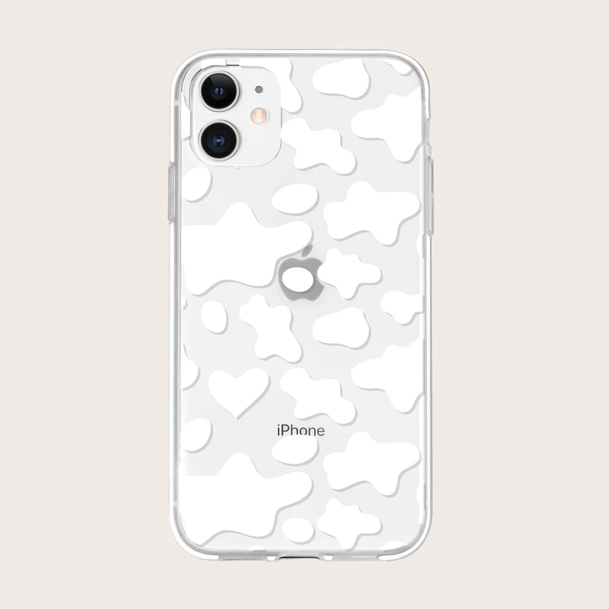 

Cow Print iPhone Case, White