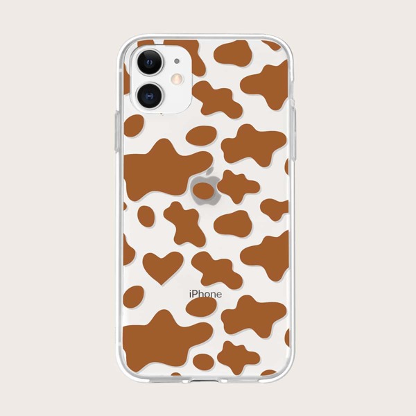 

Чехол для iPhone с коровьим принтом, Коричневые