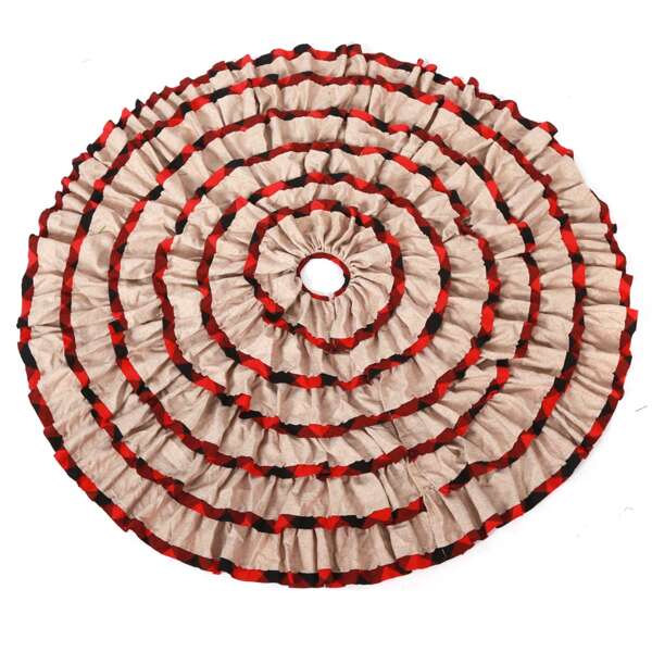 

Gingham Pattern Ruffle Christmas Tree Skirt, Multicolor