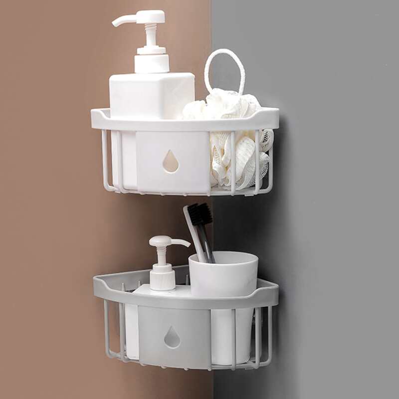 

1pc Wall-mounted Corner Storage Rack, Multicolor