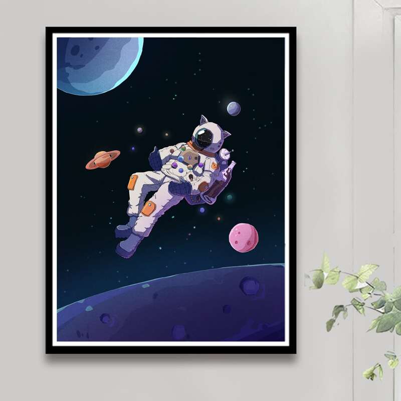 

Astronaut Print DIY Diamond Painting Without Frame, Multicolor