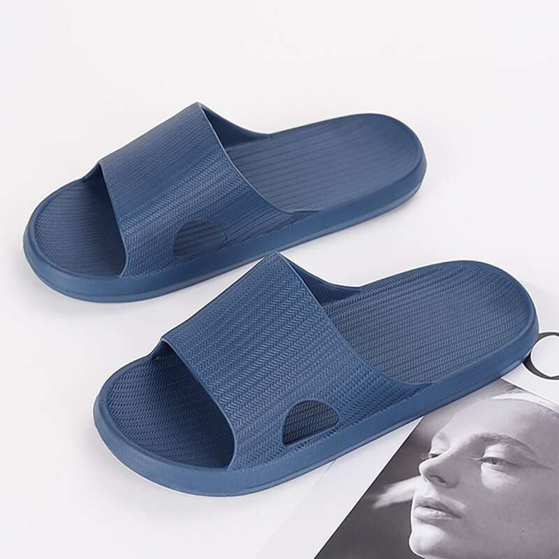 

Men Textured Cut Out Showers Slippers, Blue