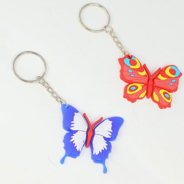 

2pcs Butterfly Charm Keychain, Multicolor