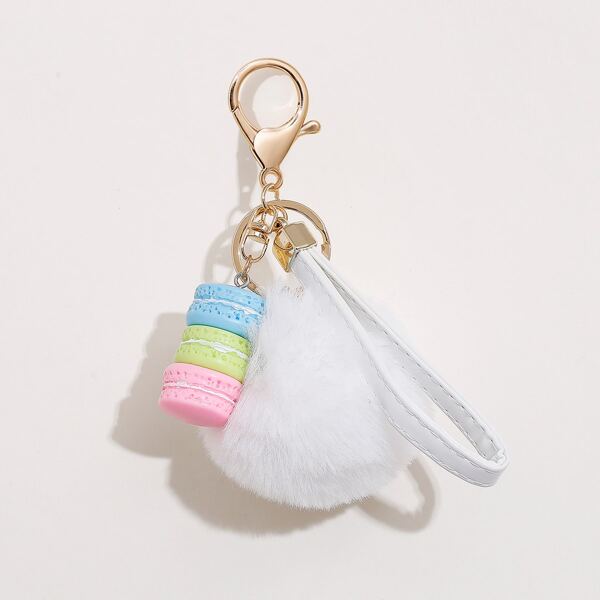 

Pom Pom Charm Keychain, White