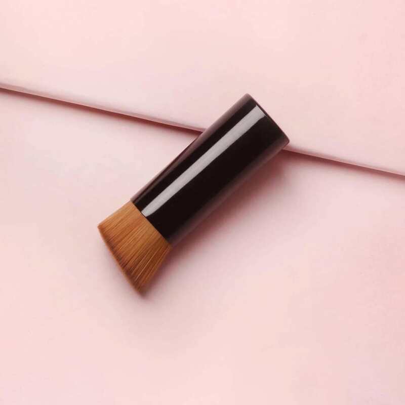 

1pc Oblique Head Liquid Foundation Brush, Black