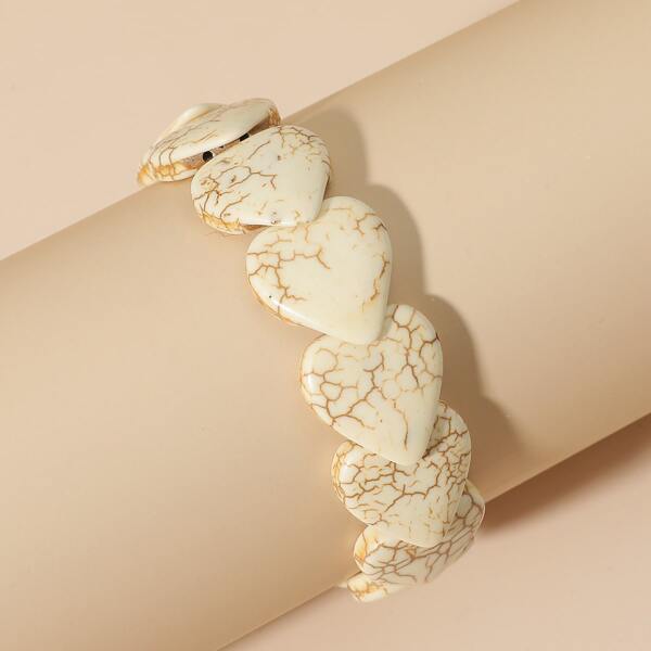 

Heart Stone Bracelet, White