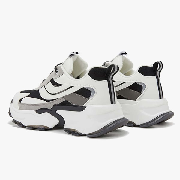 

Lace-up Front Colorblock Chunky Sneakers, Black and white