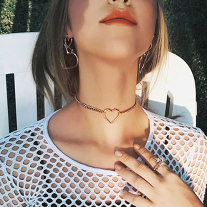 

Heart Chain Choker, Gold