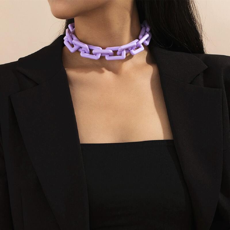 

Chunky Chain Choker, Mauve purple
