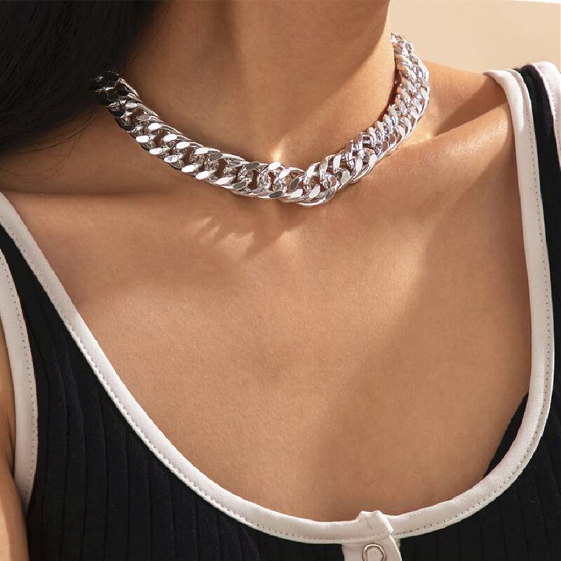 

Chunky Chain Choker, Silver