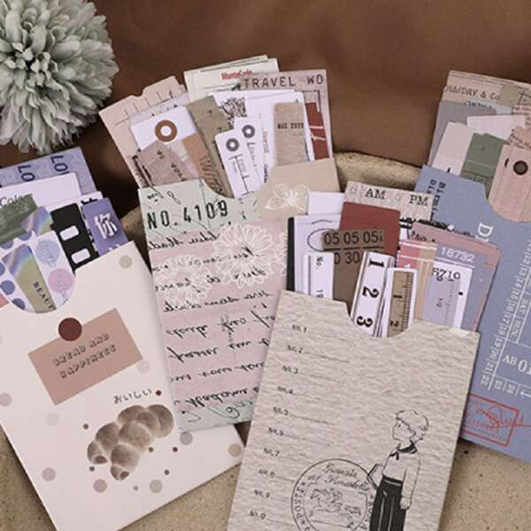 

45pcs Mixed Pattern Random Material Paper, Multicolor