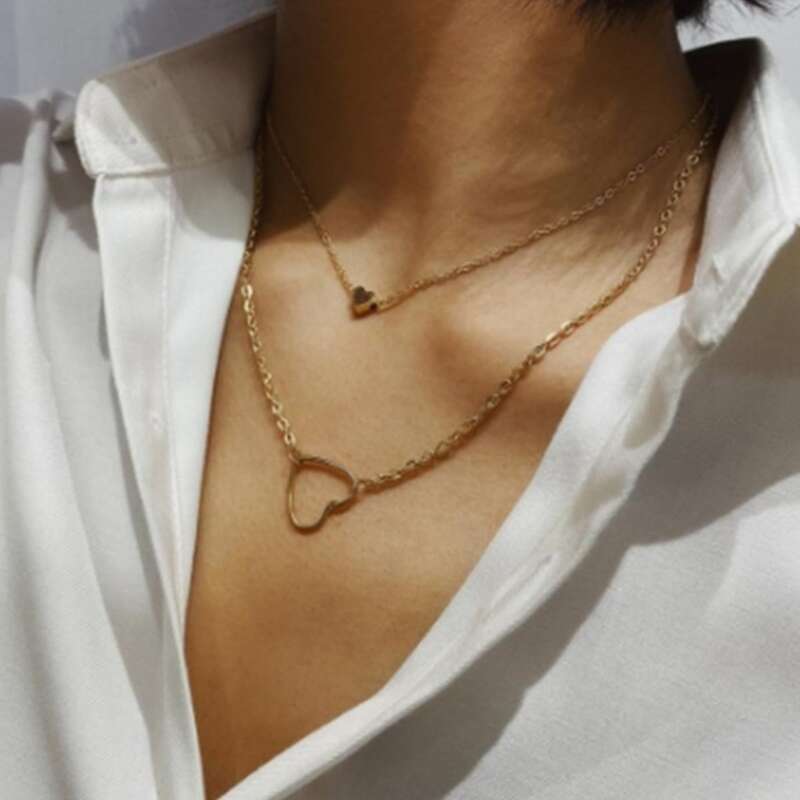 

Heart Layered Necklace, Gold