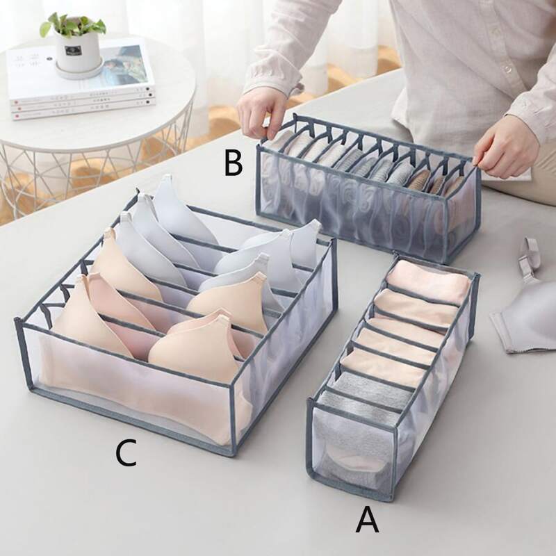 

1pc Underwear Socks Storage Box, Grey