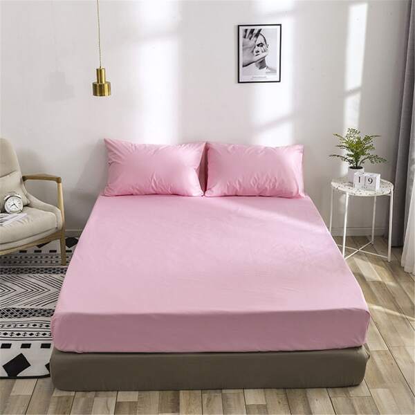 

Kids Plain Waterproof Fitted Sheet, Pink
