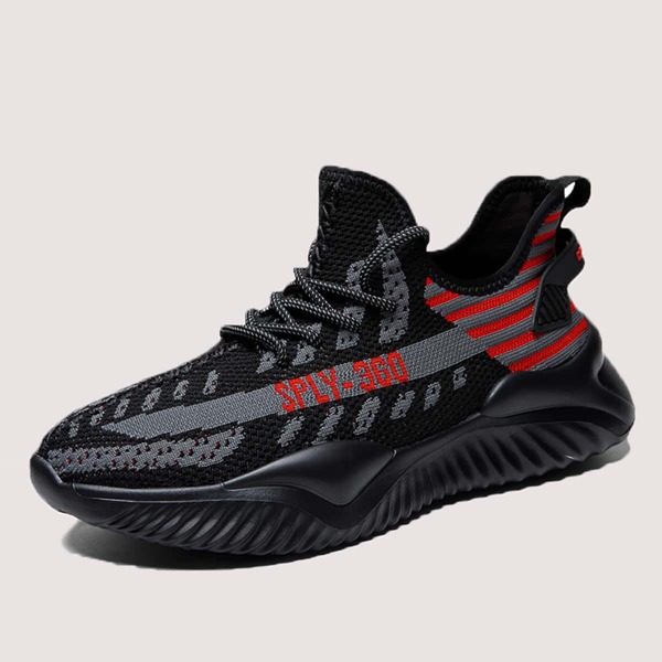 

Men Lace Up Decor Sneakers, Black