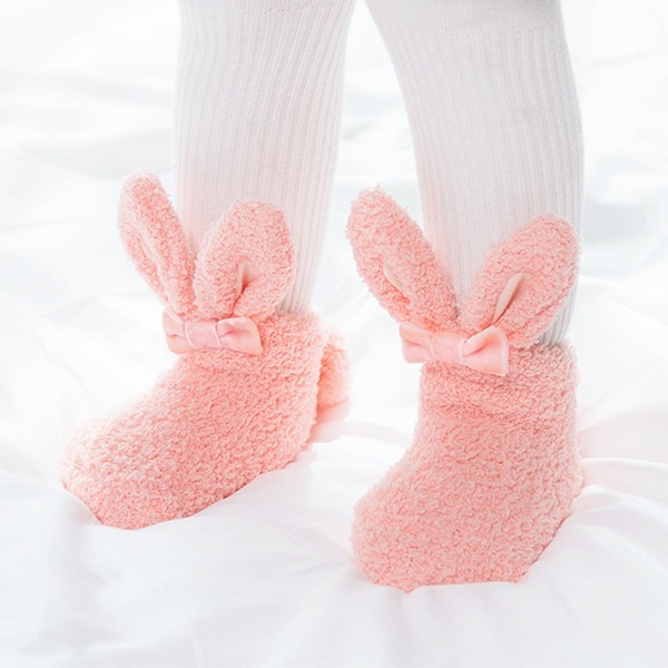 

Baby Bow Decor Rabbit Ear Design Socks, Pink