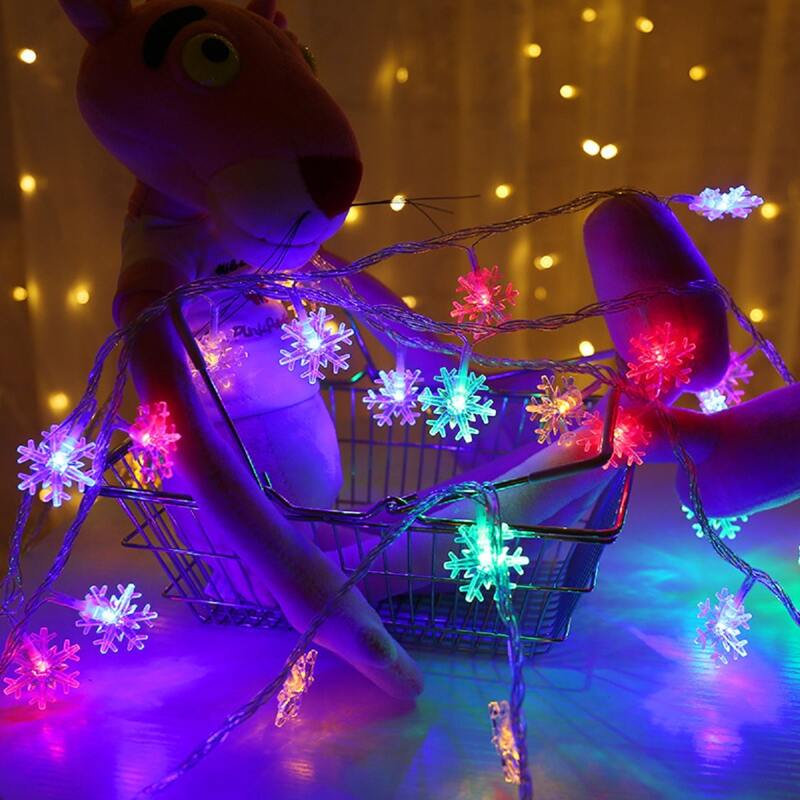

1pc 6M Snowflake Shaped Bulb String Light, Multicolor