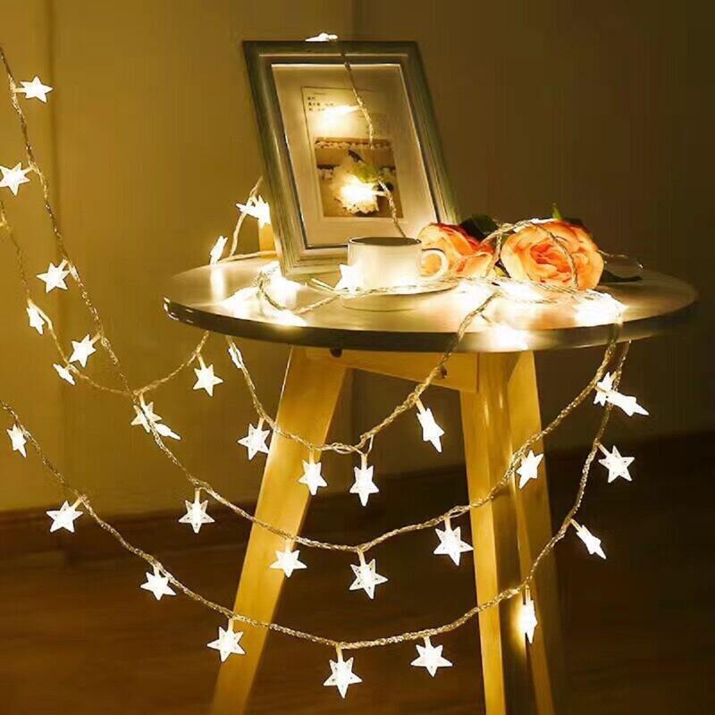 

1pc 3M String Light With 20pcs Star Bulb, Yellow