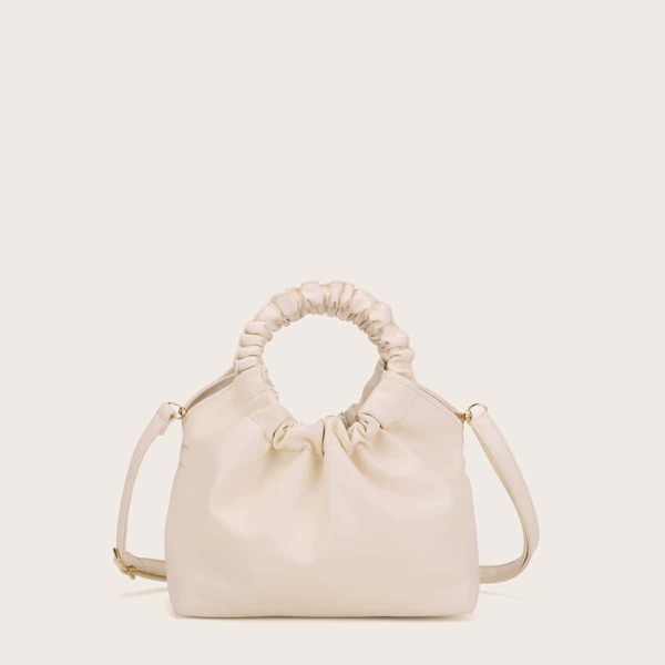 

Minimalist Ruched Bag, White