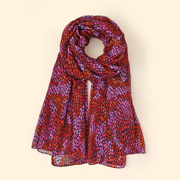 

Color Block Scarf, Rusty rose