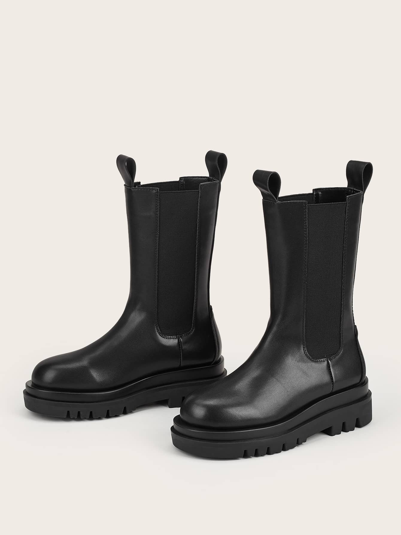 Minimalist mid calf chelsea boots Clearance