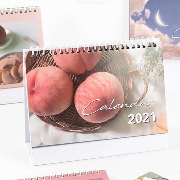 

1pc Random Mixed Pattern 2021 Desk Calendar, Multicolor