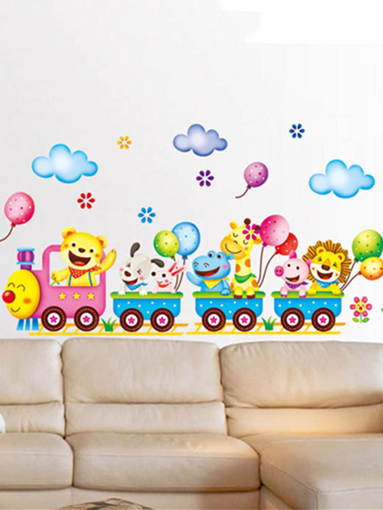 兒童卡通圖案墻面貼紙 - 彩色 - 查看 1