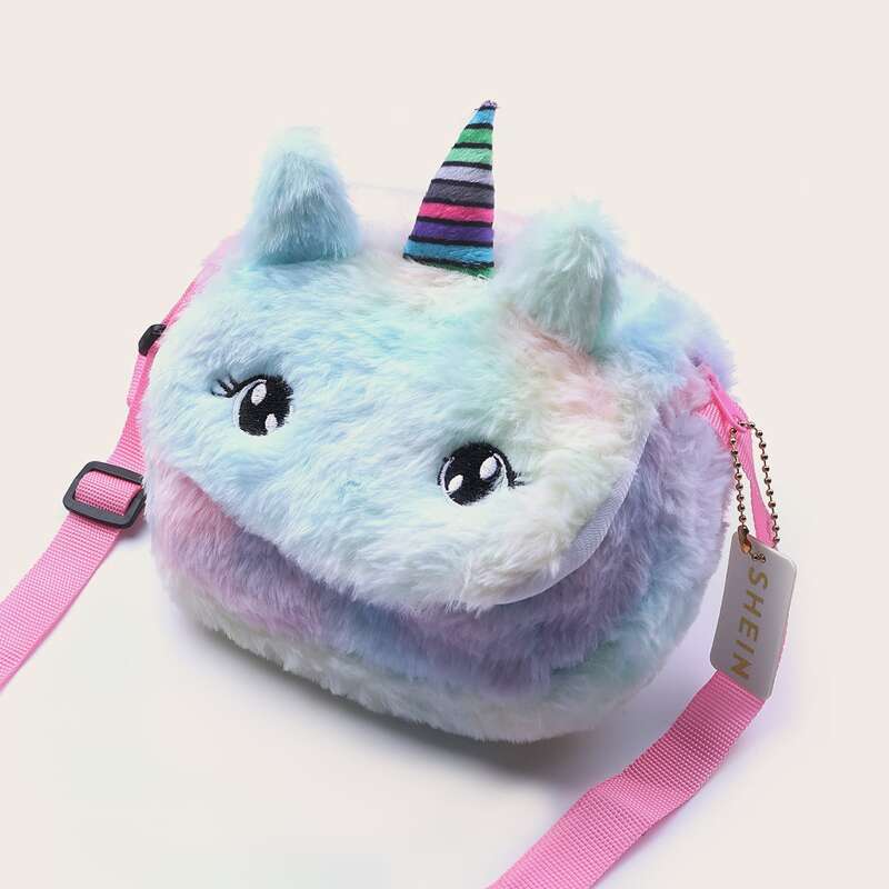 

Tie Dye Unicorn Fluffy Crossbody Bag, Multicolor