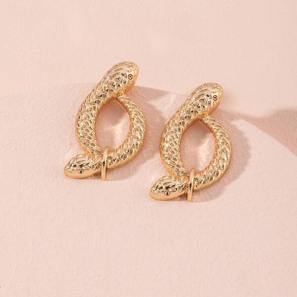 

Snake Design Stud Earrings, Gold