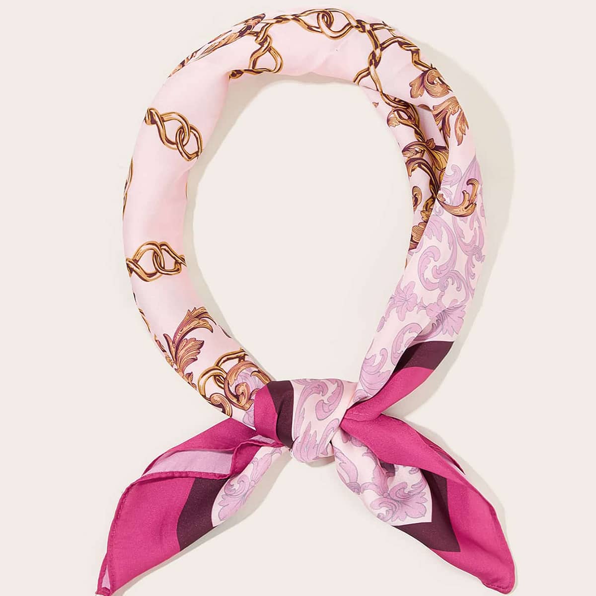 

Chain & Floral Print Bandana, Multicolor