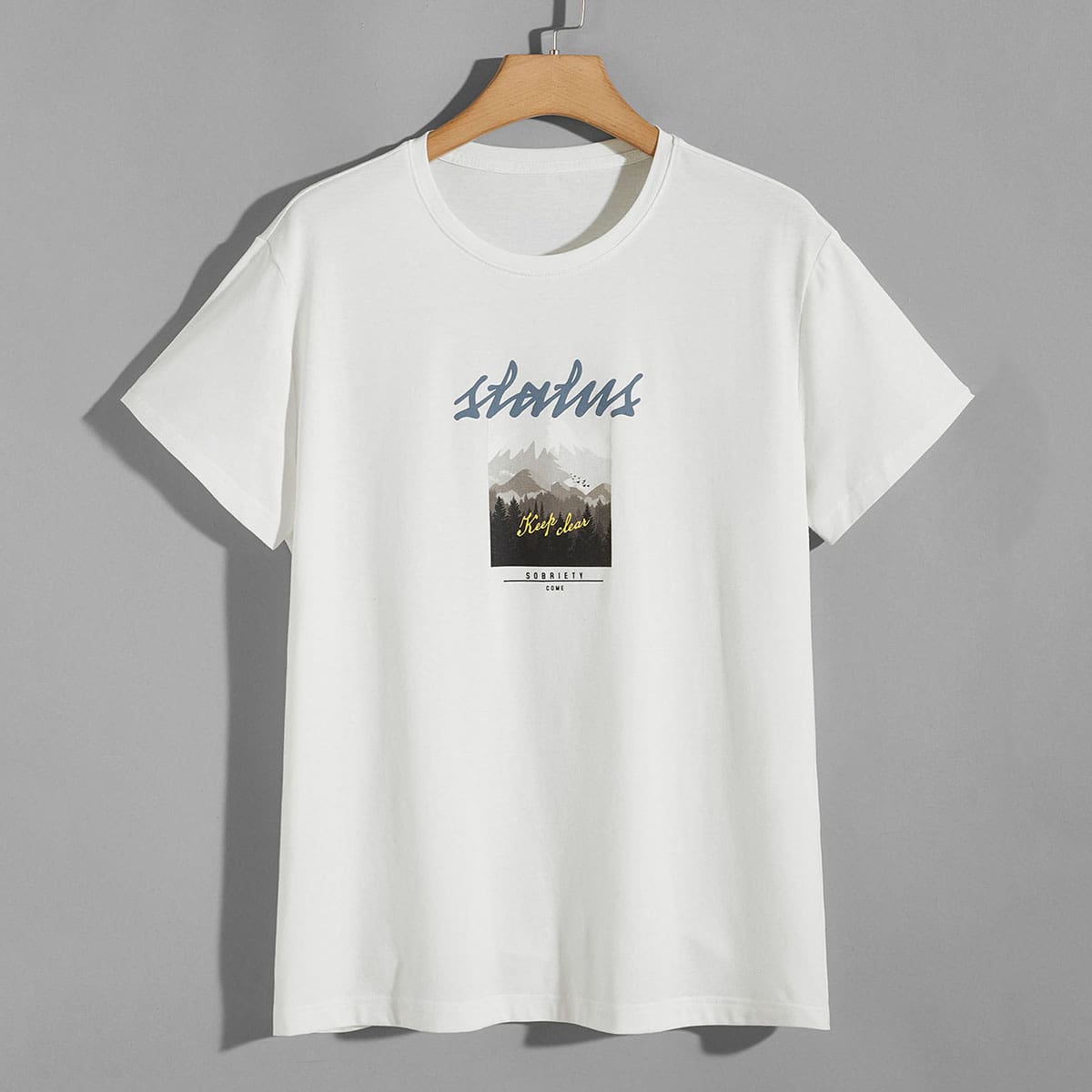 

Guys Mountain And Letter Graphic Tee, White