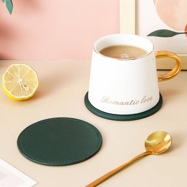

1pc Round Silicone Coaster, Green