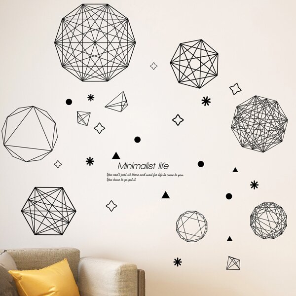 

Geometric Pattern Wall Sticker, Black