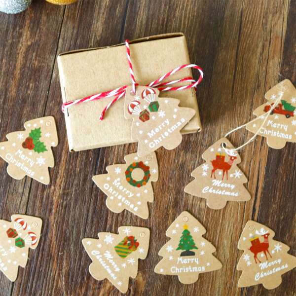 

96pcs Random Christmas Card & 2pcs Rope, Khaki