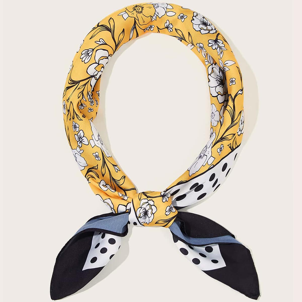 

Flower & Polka Dot Bandana, Multicolor