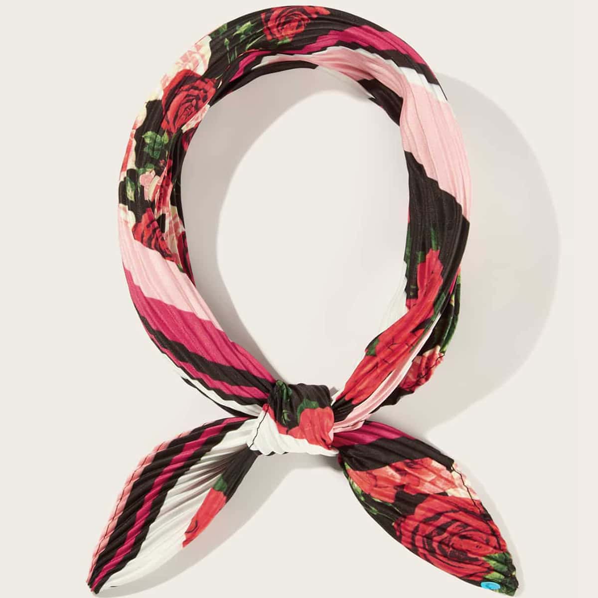 

Flower Pattern Pleated Bandana, Multicolor
