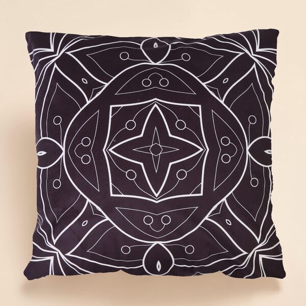 

Geometric Pattern Cushion Cover Without Filler, Black and white