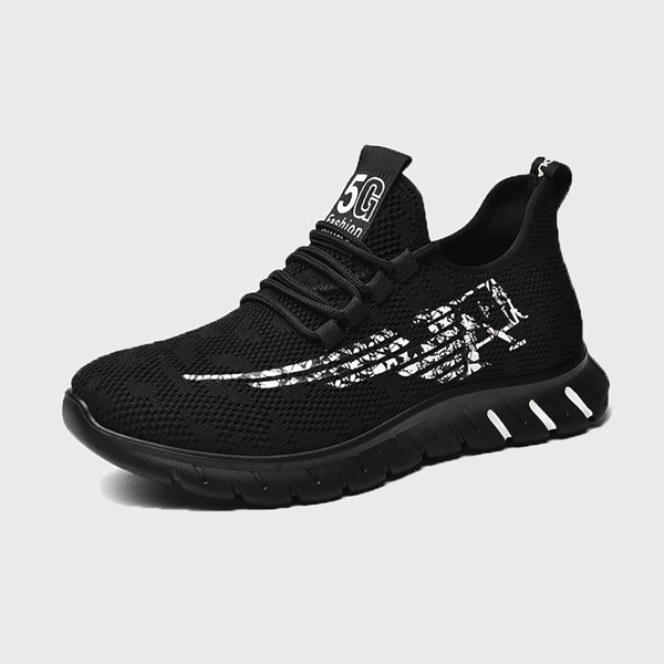 

Men Lace Up Decor Low Top Sneakers, Black and white