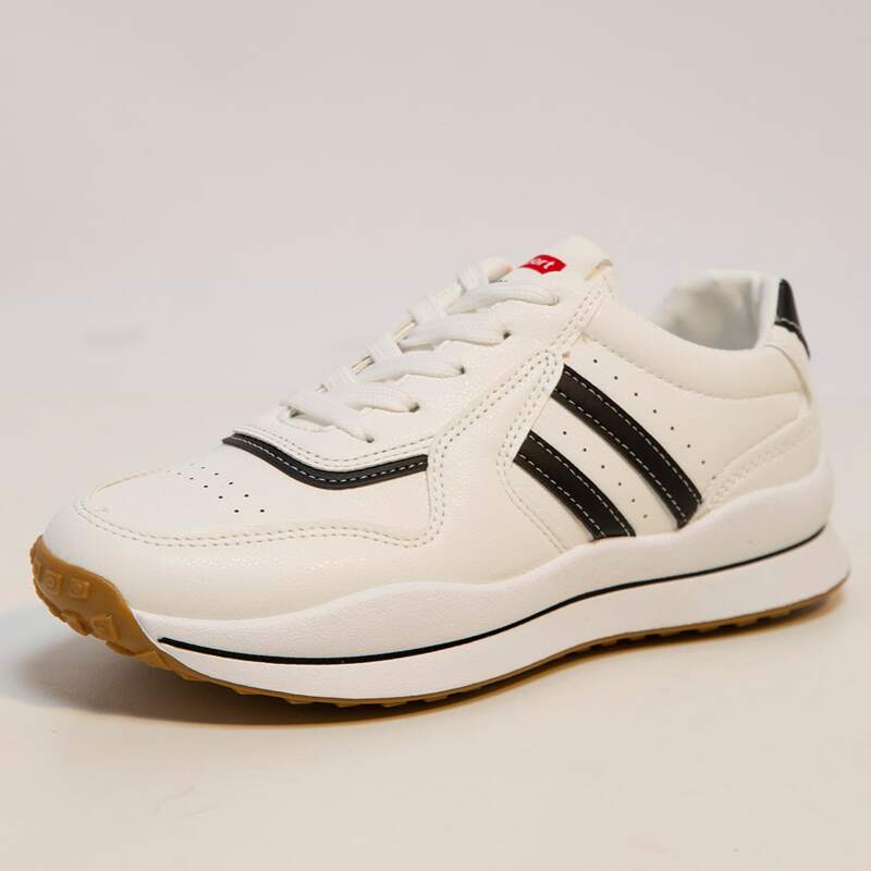 

Stripe Lace-up Front Sneakers, White