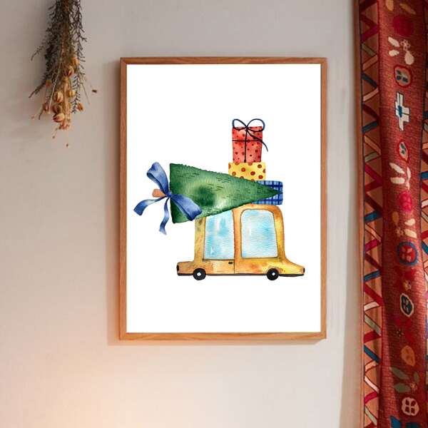 

Cartoon Graphic Wall Painting Without Frame, Multicolor
