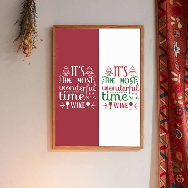 

Slogan Graphic Wall Painting Without Frame, Multicolor